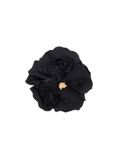 Dolce & Gabbana Floral-motif Brooch In Black