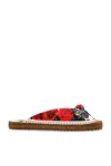 Dolce & Gabbana Floral Espadrille Slides In White