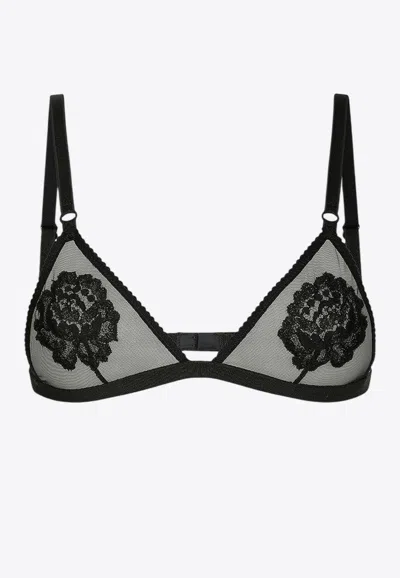 DOLCE & GABBANA FLORAL-MOTIF TRIANGLE BRA