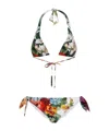 Dolce & Gabbana Flower-print Padded Triangle Bikini