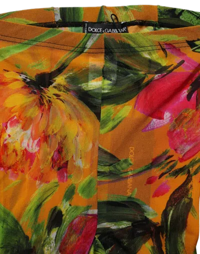 Dolce & Gabbana Floral Nylon Tights In Multicolor