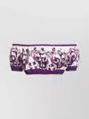 Dolce & Gabbana Floral Off-the-shoulder Printed Crop Top In Purple
