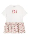 Dolce & Gabbana Small Rose-print Dress With Dg Patch In Multi