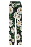 Dolce & Gabbana Gardenia Print Stretch Silk Charmeuse Pajama Pants