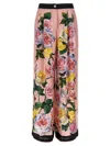 Dolce & Gabbana Floral Print High Waist Wide Leg Trousers In Multicolor
