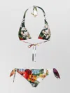 Dolce & Gabbana Flower-print Padded Triangle Bikini