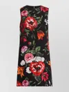 Dolce & Gabbana Floral-print Mini Dress Clothing In Black