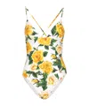 Dolce & Gabbana Floral Pattern One-piece Swimsuit In Rose Gialle Fdo Bco