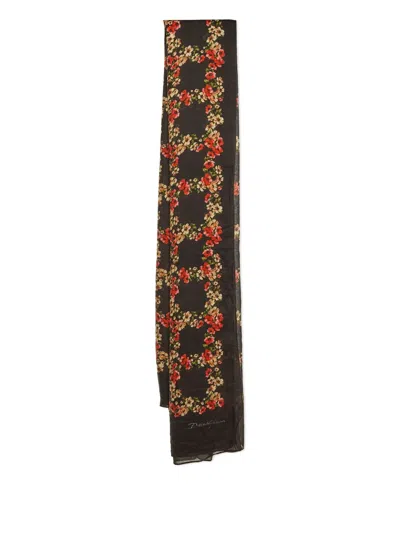 Pre-owned Dolce & Gabbana Floral-pattern Silk Scarf