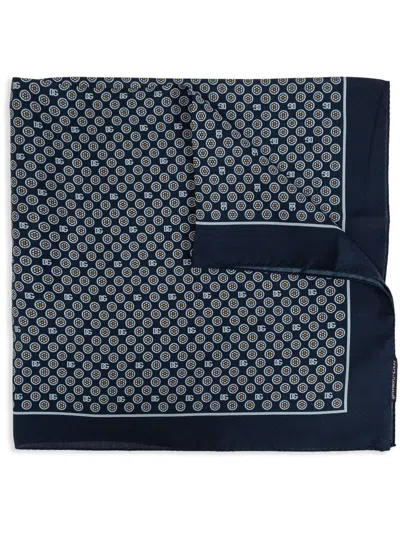 Dolce & Gabbana Floral-pattern Silk Scarf In Blue