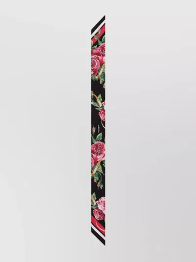 Dolce & Gabbana Floral Pattern Silk Twill Headscarf In Print
