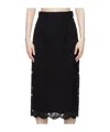 Dolce & Gabbana Fluted Lace Midi Skirt In Black