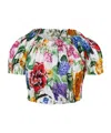 Dolce & Gabbana Multicolor Top For Baby Girl With Floral Print In Multicolor