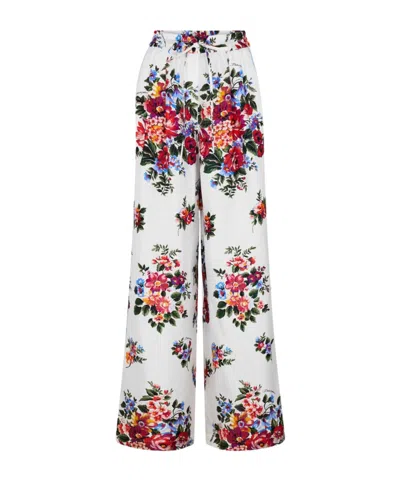Dolce & Gabbana Floral Pattern Track Pants In White