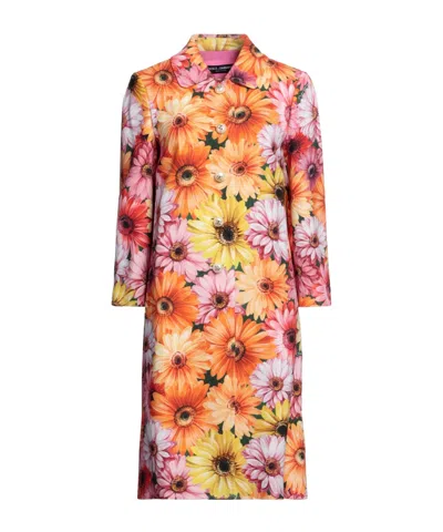 Dolce & Gabbana Floral Pattern Trench Coat In Multi