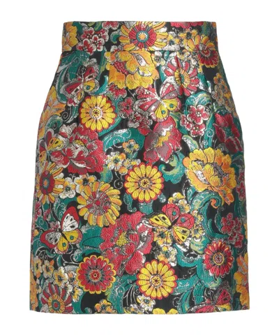 Dolce & Gabbana Floral Pencil Skirt In Dark Cyan