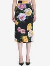 Dolce & Gabbana Multicolor Shirt With Oversize Pointed Collar And All-over Floral Motif In Silk Stretch Woman In Multicolor