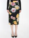 Dolce & Gabbana Multicolor Shirt With Oversize Pointed Collar And All-over Floral Motif In Silk Stretch Woman In Multicolor