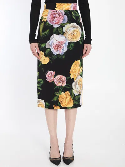 DOLCE & GABBANA FLORAL PENCIL SKIRT