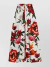 Dolce & Gabbana Multicolor Midi Skirt With All-over Floral Print And Rear Zip Closure In Cotton Woman