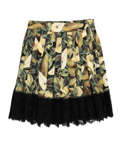 Dolce & Gabbana Floral Pleated Skirt In Multi