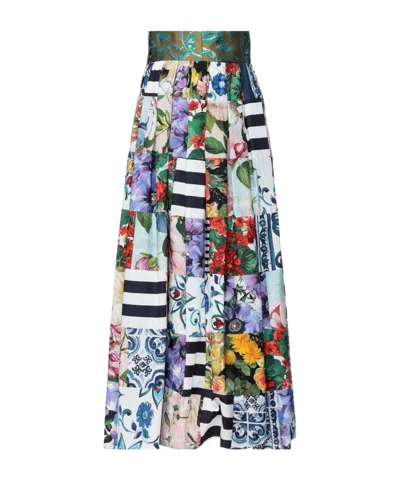 Dolce & Gabbana Floral Pleated Skirt In Multicolor