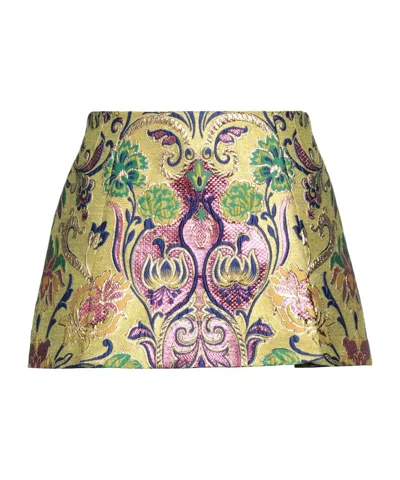 Dolce & Gabbana Multicolor Floral Jacquard Mid Waist Mini Skirt