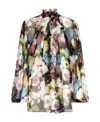 Dolce & Gabbana Dolce&gabbana Silk Night Flower Print Shirt In Multicolor