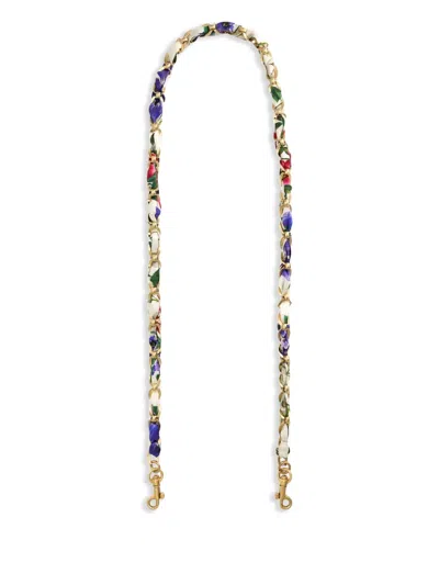 Dolce & Gabbana Taschenriemen Mit Blumen-print In Gold