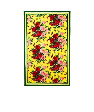 Dolce & Gabbana Floral-print Beach Cover-up In Yellow