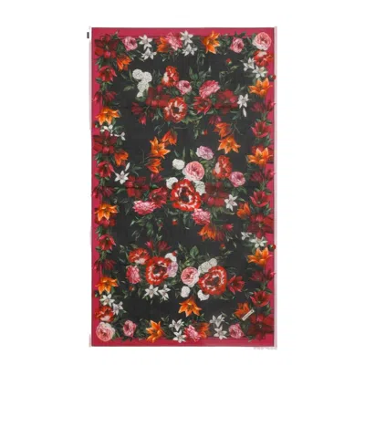 Dolce & Gabbana Floral-print Beach Towel In Pink