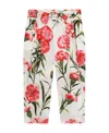 Dolce & Gabbana Floral-print Belted Trousers In White