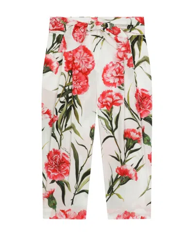 DOLCE & GABBANA DOLCE  GABBANA KIDS FLORAL-PRINTED PLEATED TROUSERS