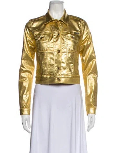 Pre-owned Dolce & Gabbana Floral Print Biker Jacket In Multi