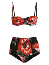 Dolce & Gabbana Convertible Floral-print Underwired Balconette Bikini
