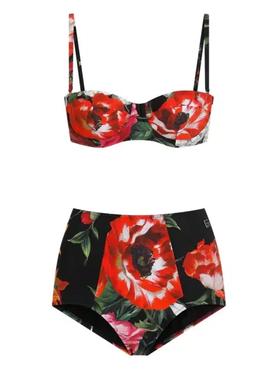 Dolce & Gabbana Floral-print Bikini Set