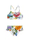 Dolce & Gabbana Floral-print Bikini Set In White