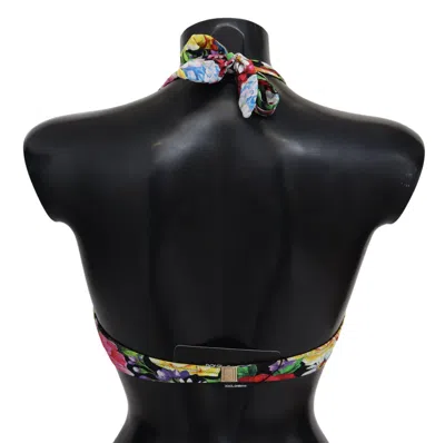 Dolce & Gabbana Floral Print Bikini Top In Multi