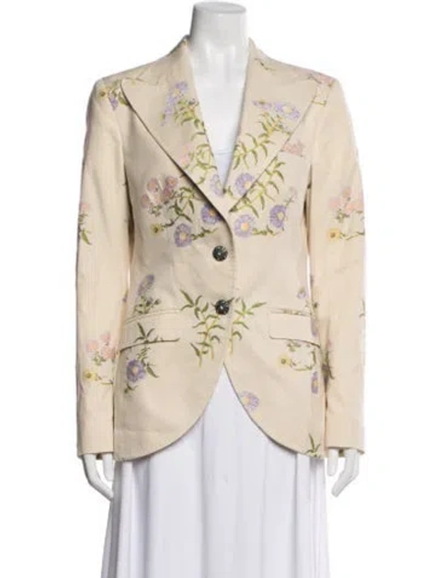Pre-owned Dolce & Gabbana Floral Print Blazer In Neutral