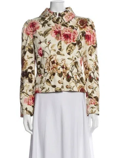 Pre-owned Dolce & Gabbana Floral Print Blazer In Neutrals