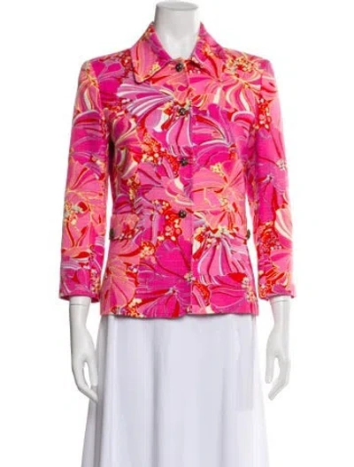 Pre-owned Dolce & Gabbana Floral Print Blazer In Pink