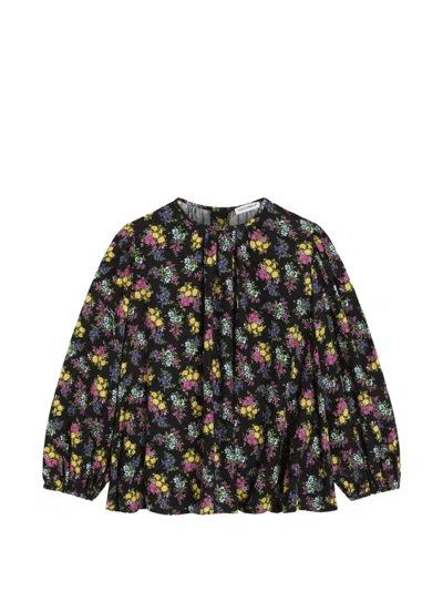 Dolce & Gabbana Kids' Floral-print Blouse In Black