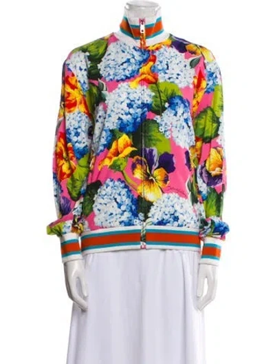 Pre-owned Dolce & Gabbana Floral Print Bomber Jacket In Multi