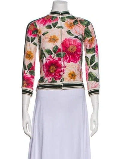 Pre-owned Dolce & Gabbana Floral Print Bomber Jacket In Multi