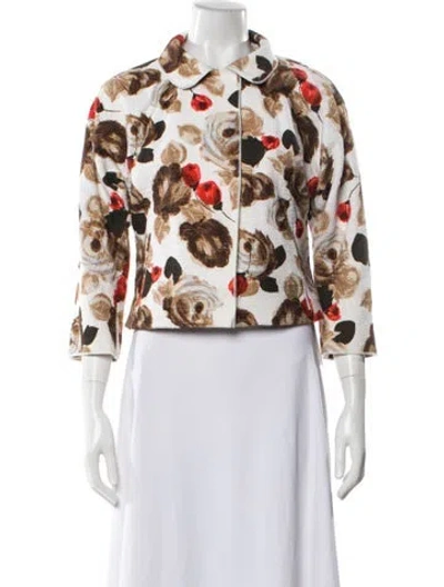 Pre-owned Dolce & Gabbana Floral Print Bomber Jacket In Multi