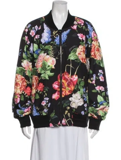 Pre-owned Dolce & Gabbana Floral Print Bomber Jacket In Multi