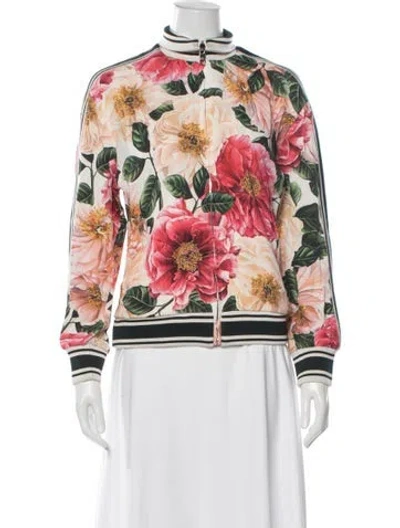 Pre-owned Dolce & Gabbana Floral Print Bomber Jacket In Multicolor