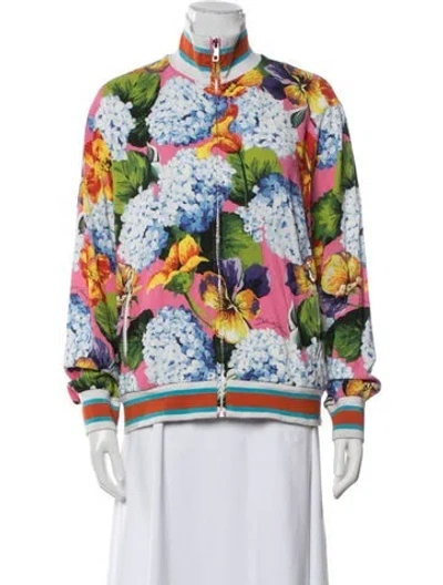Pre-owned Dolce & Gabbana Floral Print Bomber Jacket In Multicolor