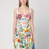 Dolce & Gabbana Corset Bralette Top With Print In Multicolor