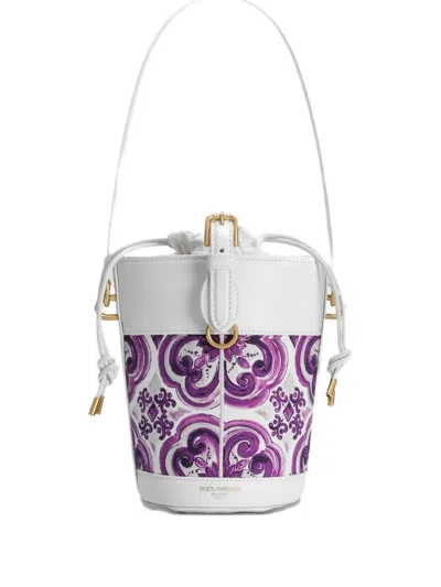 Dolce & Gabbana Beuteltasche Mit Blumen-print In White